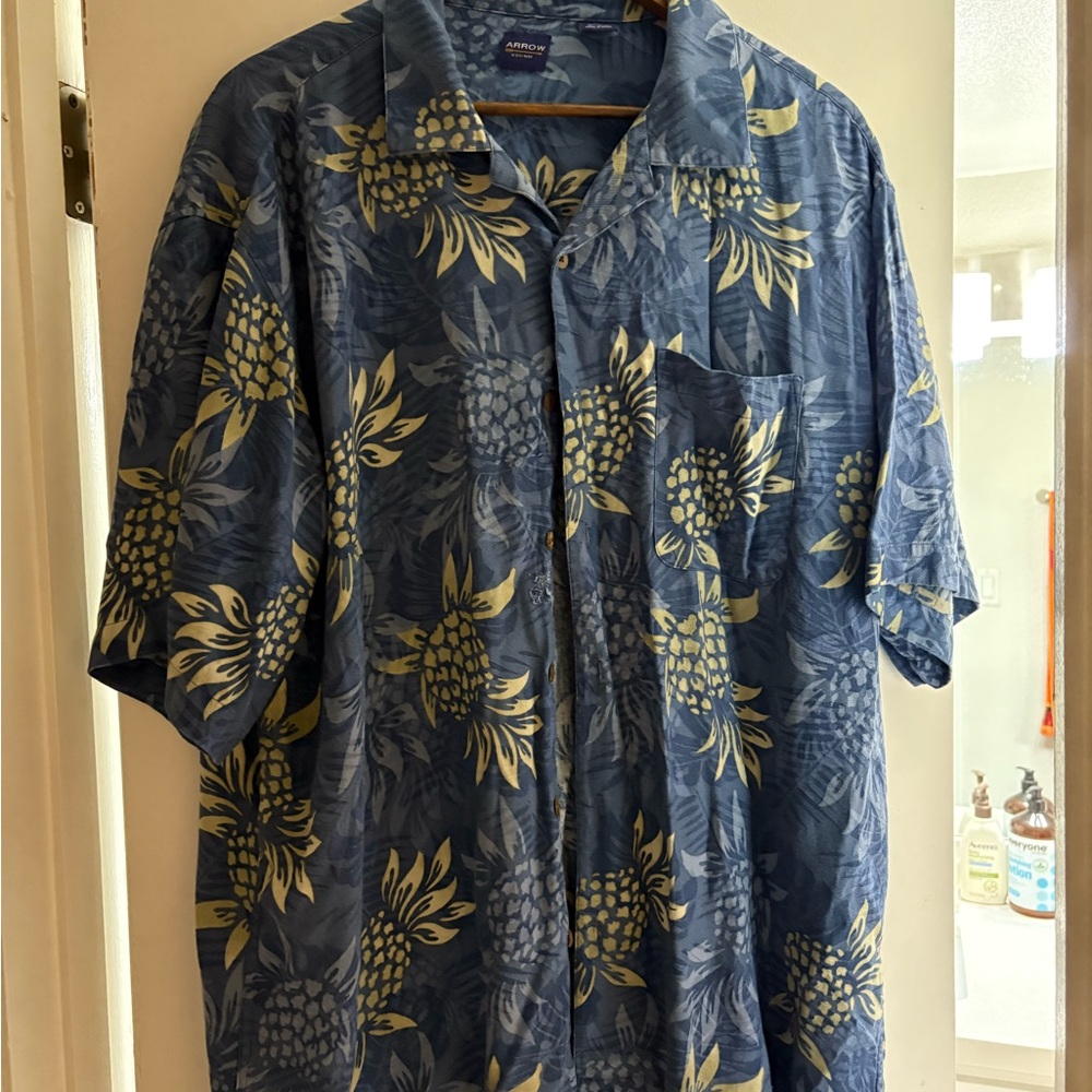 Arrow Blue and Yellow Pineapple Men's Shirt